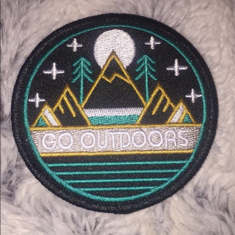 Iron on nature patch “go outside”